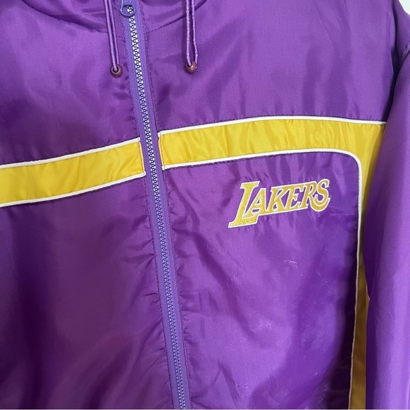 Vintage Los Angeles Lakers Logo Men’s Jacket Purple Yellow Size Large - Picture 12 of 16